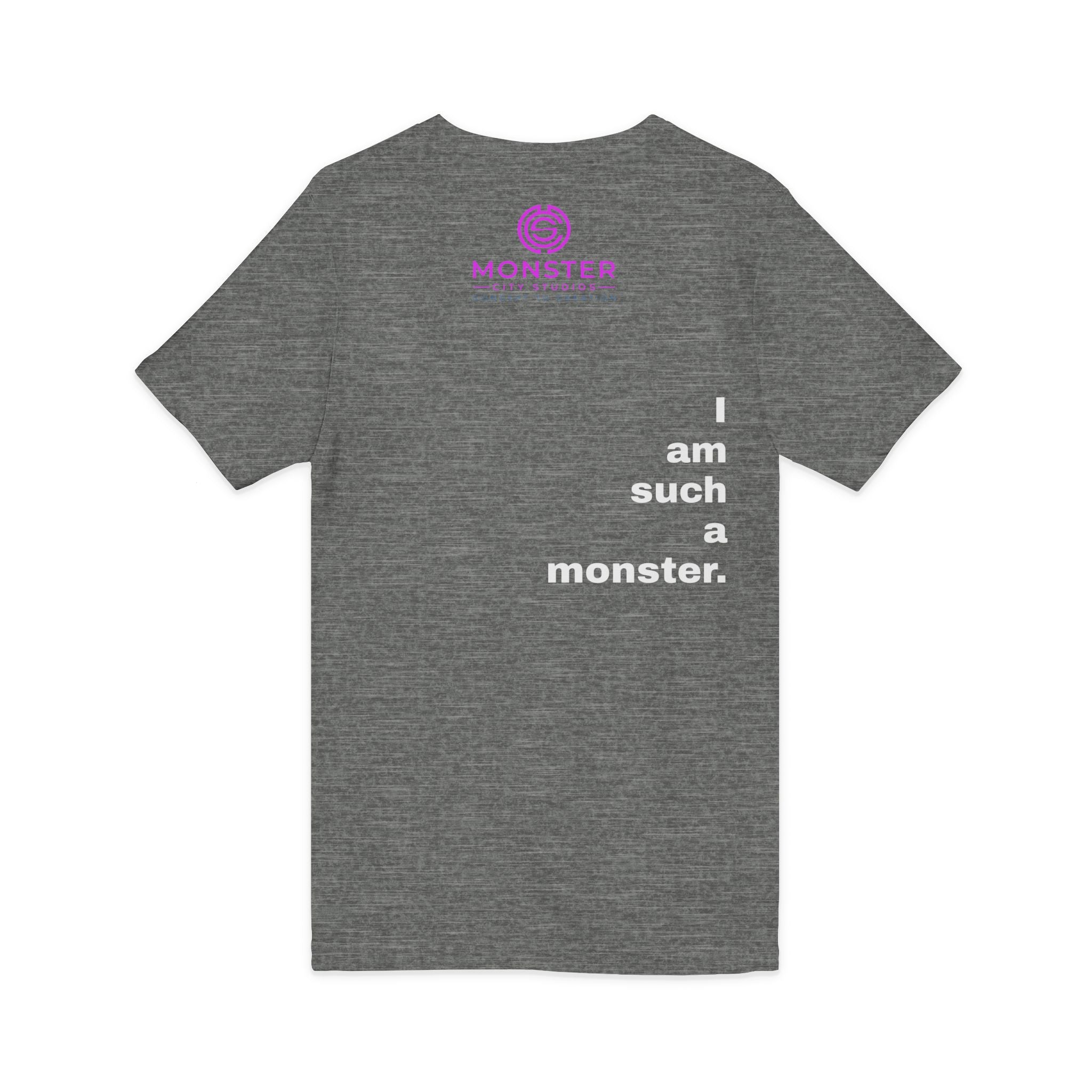 Minimalist Logo V‑Neck Tee — Pink Circle Monster Studios Graphic