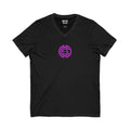 Minimalist Logo V‑Neck Tee — Pink Circle Monster Studios Graphic